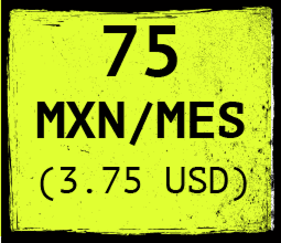 75 MXN al mes (3.75 USD)